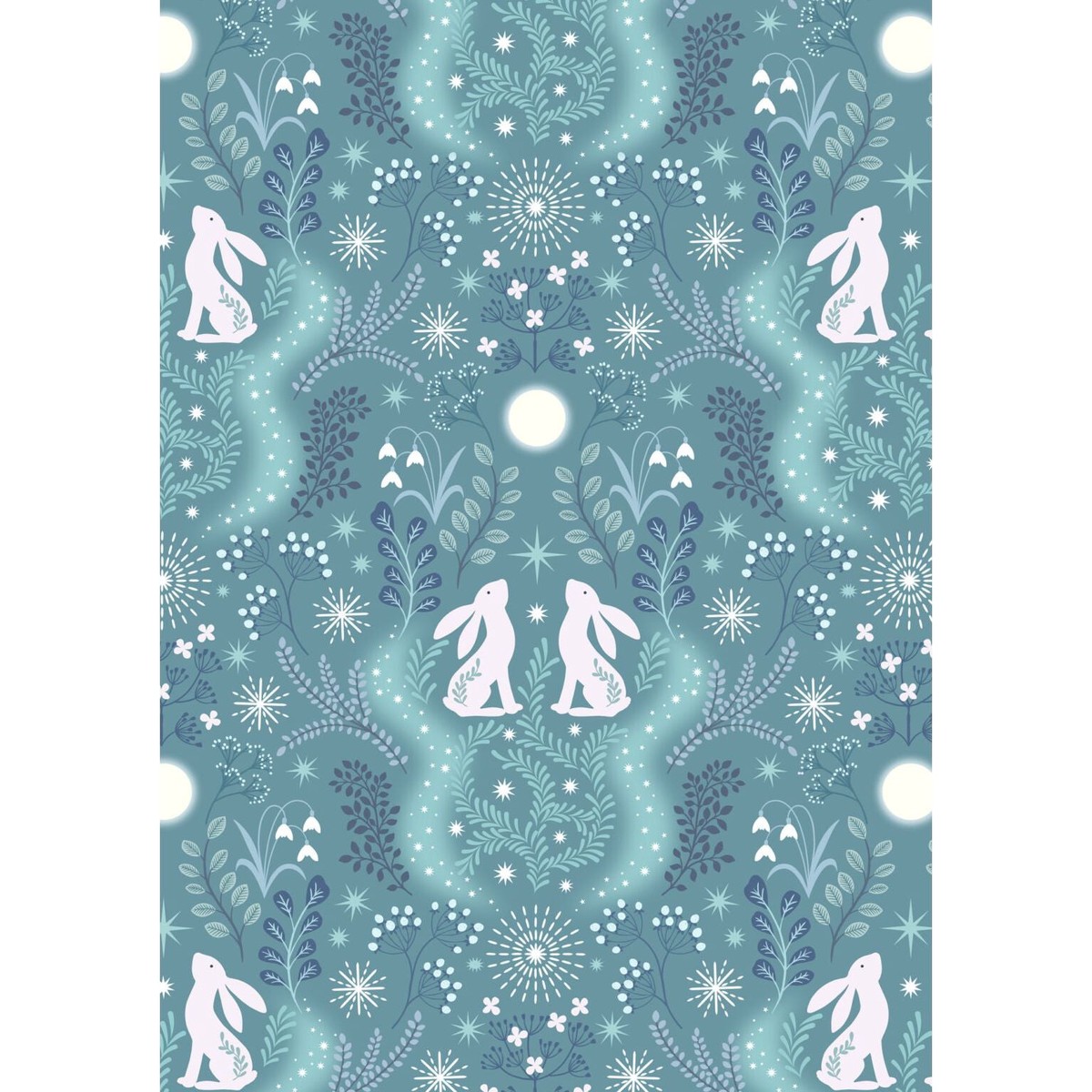 A Winter's Moon ~ Winter Hare ~ A947 B Iced Aqua with pearl
