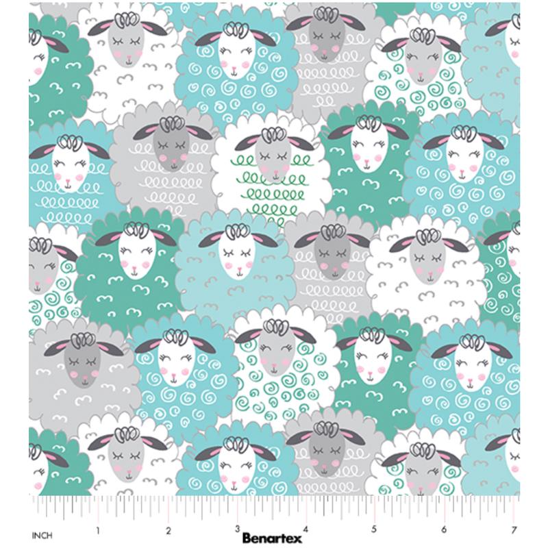 Sweet Little Lamb ~ Cozy Lamb 14968-84 Aqua