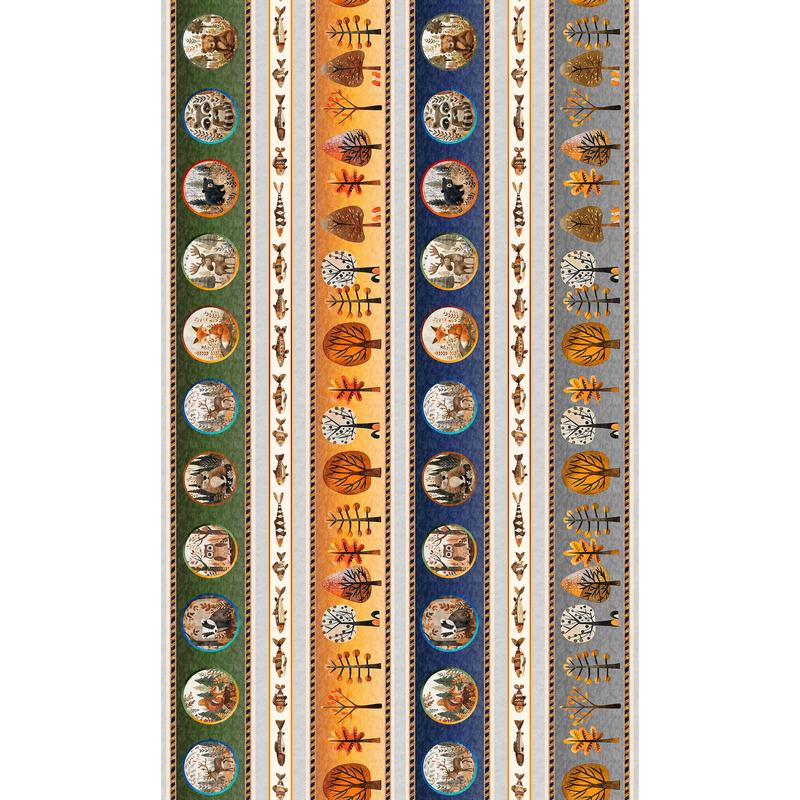 Bearsville ~ Woodland Border Stripe ~ 31259 X Multi