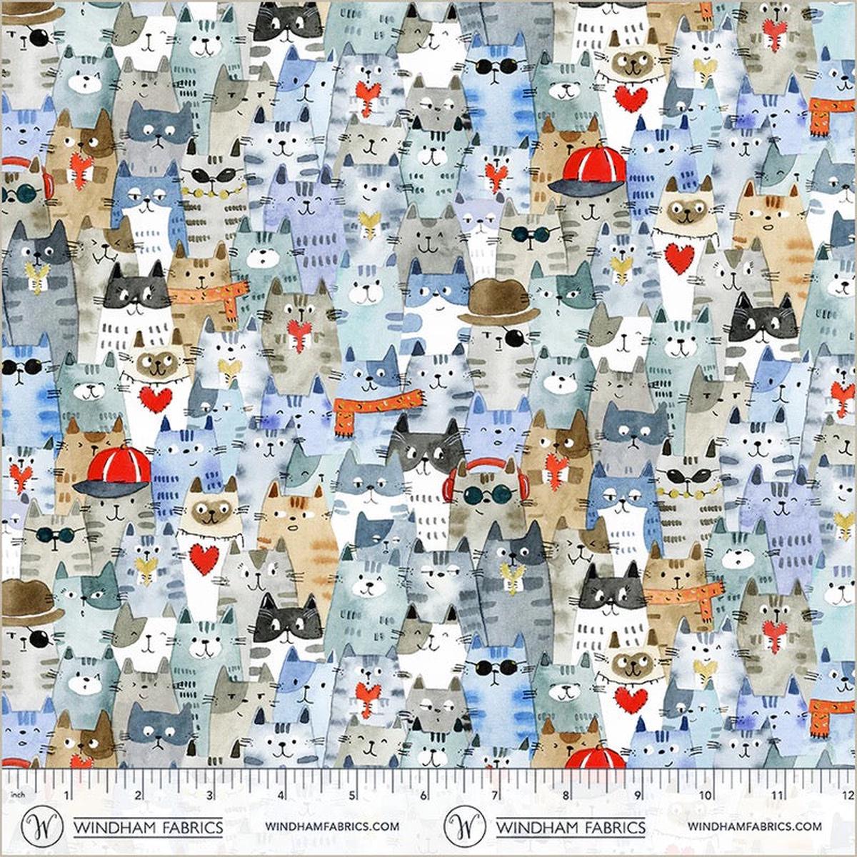 Cats Around Town ~ Feline Friends ~ 54998-1 Dusty Blue