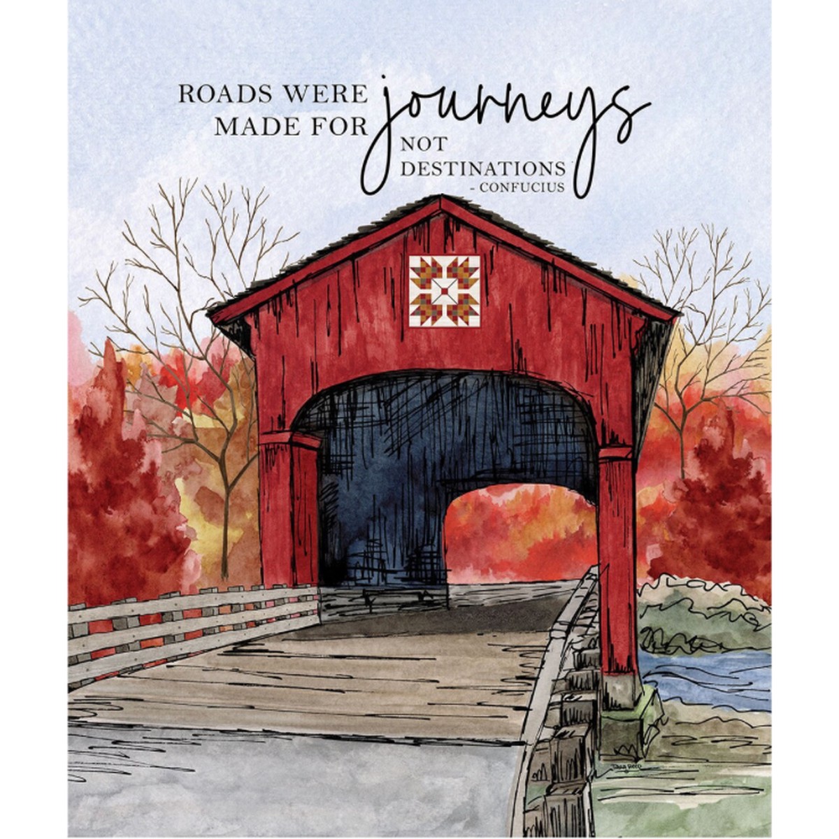Covered Bridges in Fall ~ Journeys Panel ~ PD16216-PANEL