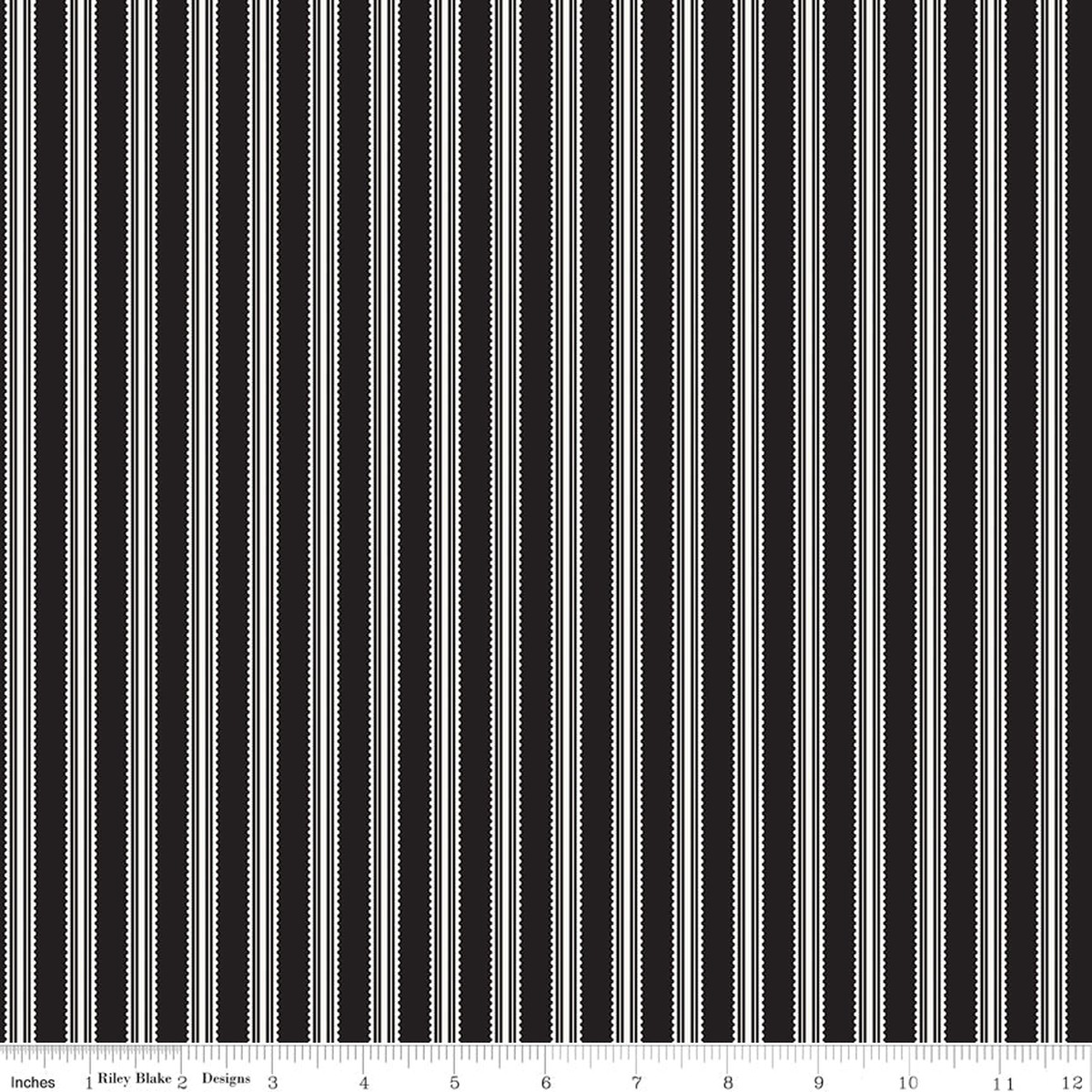 Midnight Meadow ~ Stripes ~ C15323-BLACK