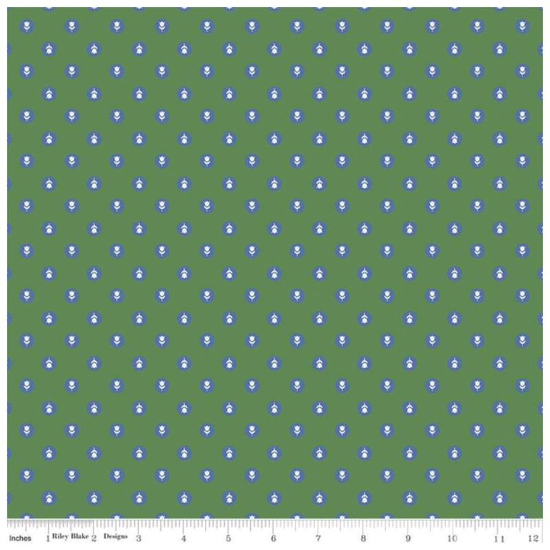 Tulip Cottage ~ Flower Dots C14264 Green