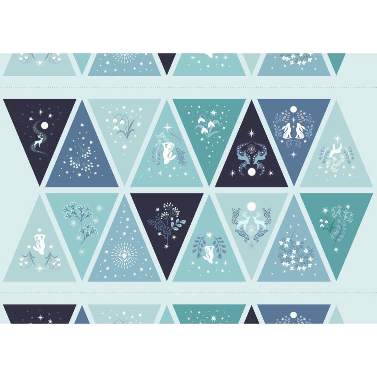 A Winter's Moon ~ Bunting Panel A960 Multi