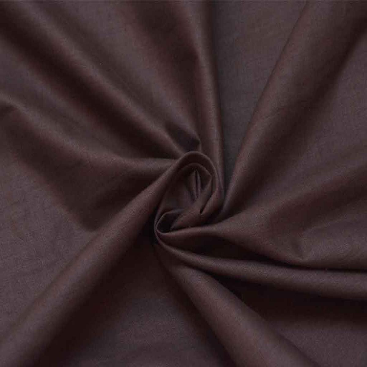 Cedar Brown Plain Glazed Cotton Fabric