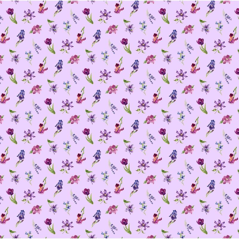 Deborah's Garden ~ Md Floral Toss ~ Lilac DP25595-82