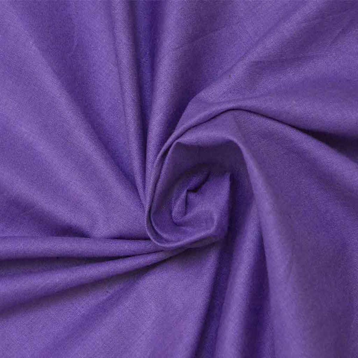 Indigo Purple Plain Glazed Cotton Fabric