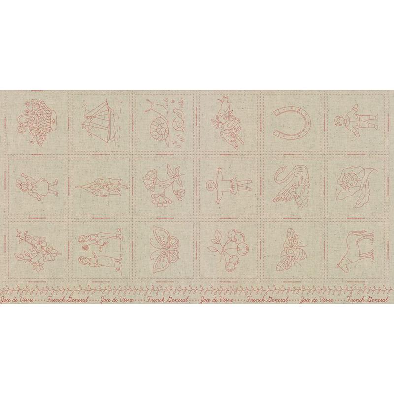 Joie De Vivre ~ Broderie Panel ~ 13989 11L Rouge
