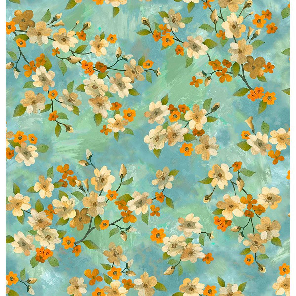 Light of the World ~ Dogwood Floral ~ 31246 -QB Aqua