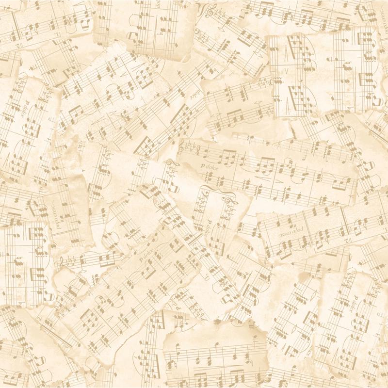 Scarecrow's Song ~ Cream Music Notes ~ R590989D-CREAM ~ One Yard