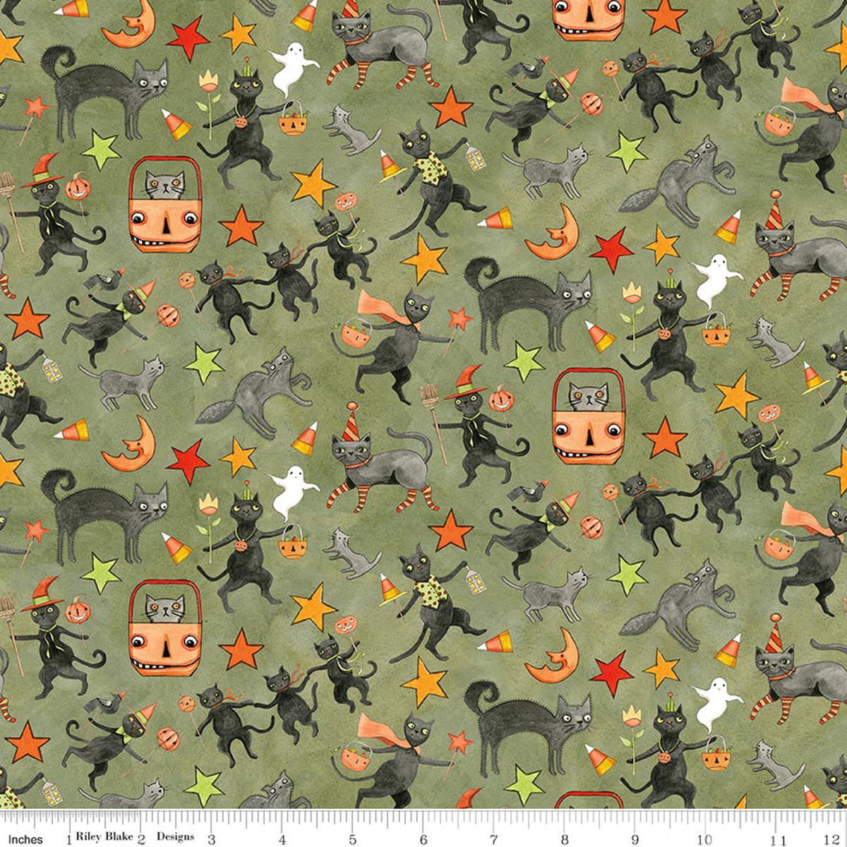 Spooky ~ Cats ~ C17572 GREEN