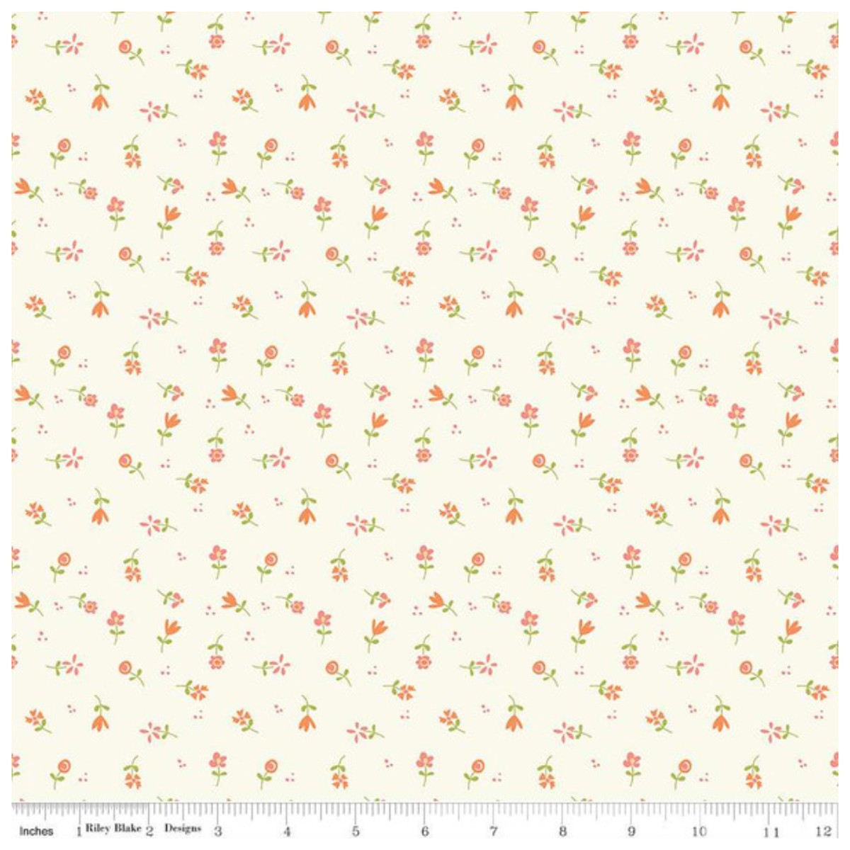 Spring's in Town ~ Flower Toss C14214 Cream~ One Yard