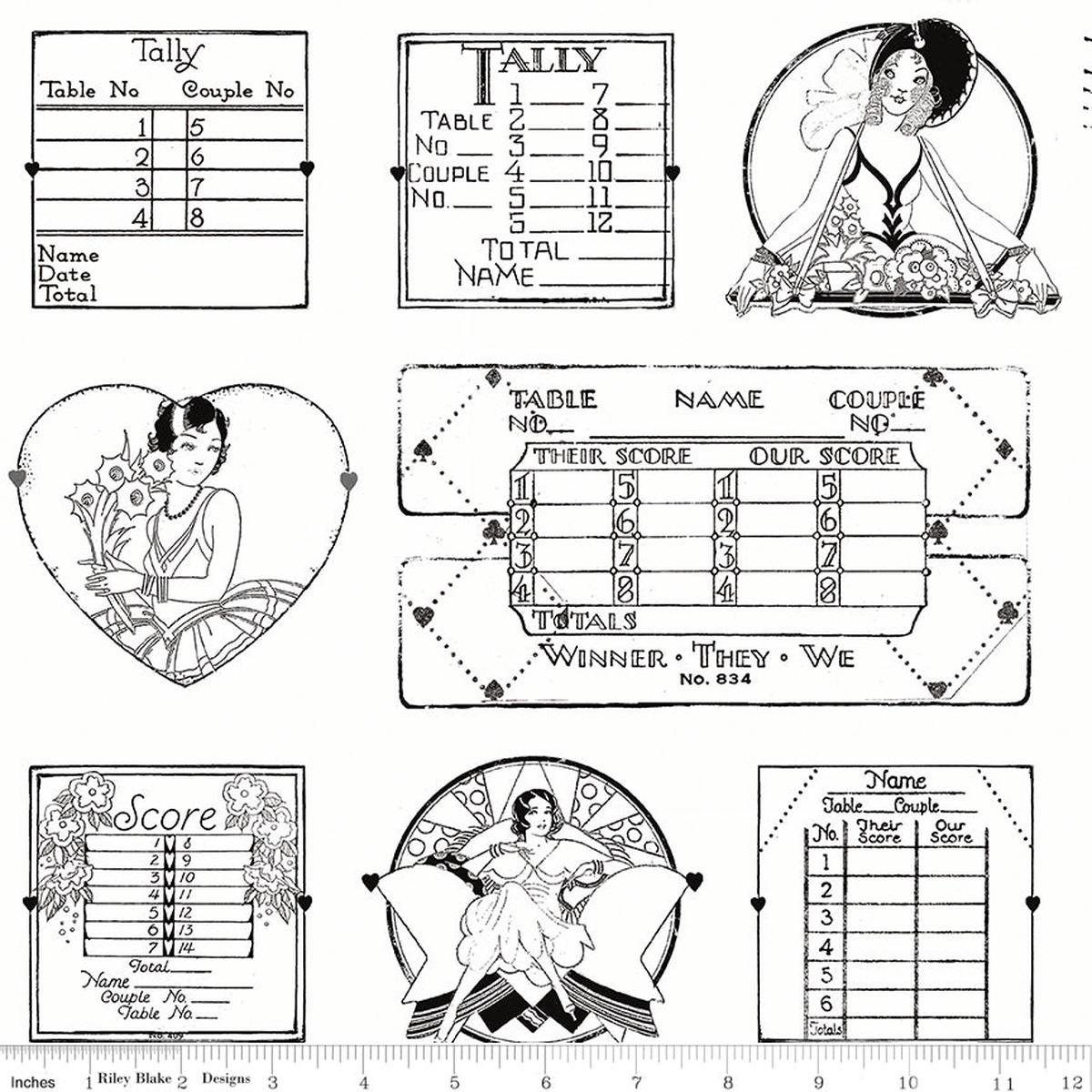 Take Heart ~ Tally Card Linework ~ C15384-WHITE ~ One Yard