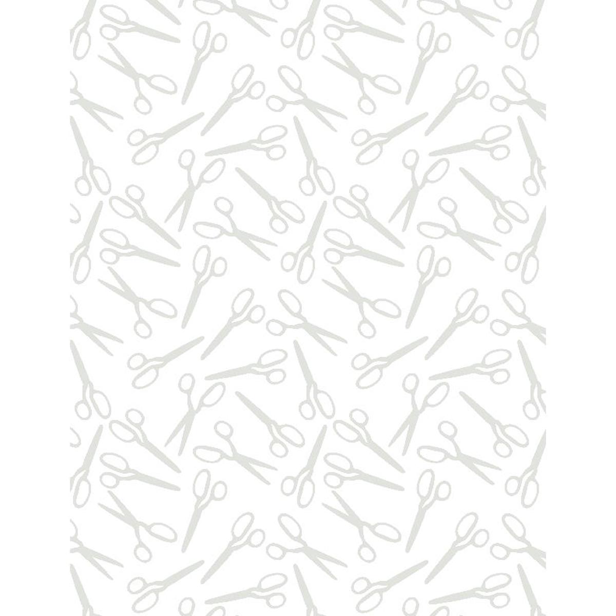 Sew Happy ~ Scissor Toss White on White ~ 1817-39151-100