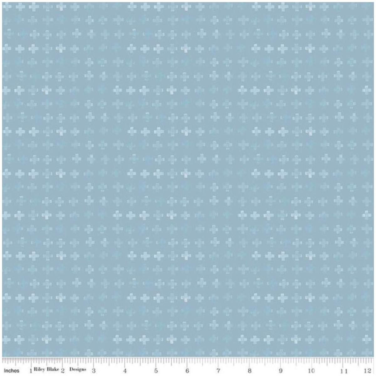 Blue Escape Coastal ~ Plus Sign ~ C14515 Blue ~ One Yard