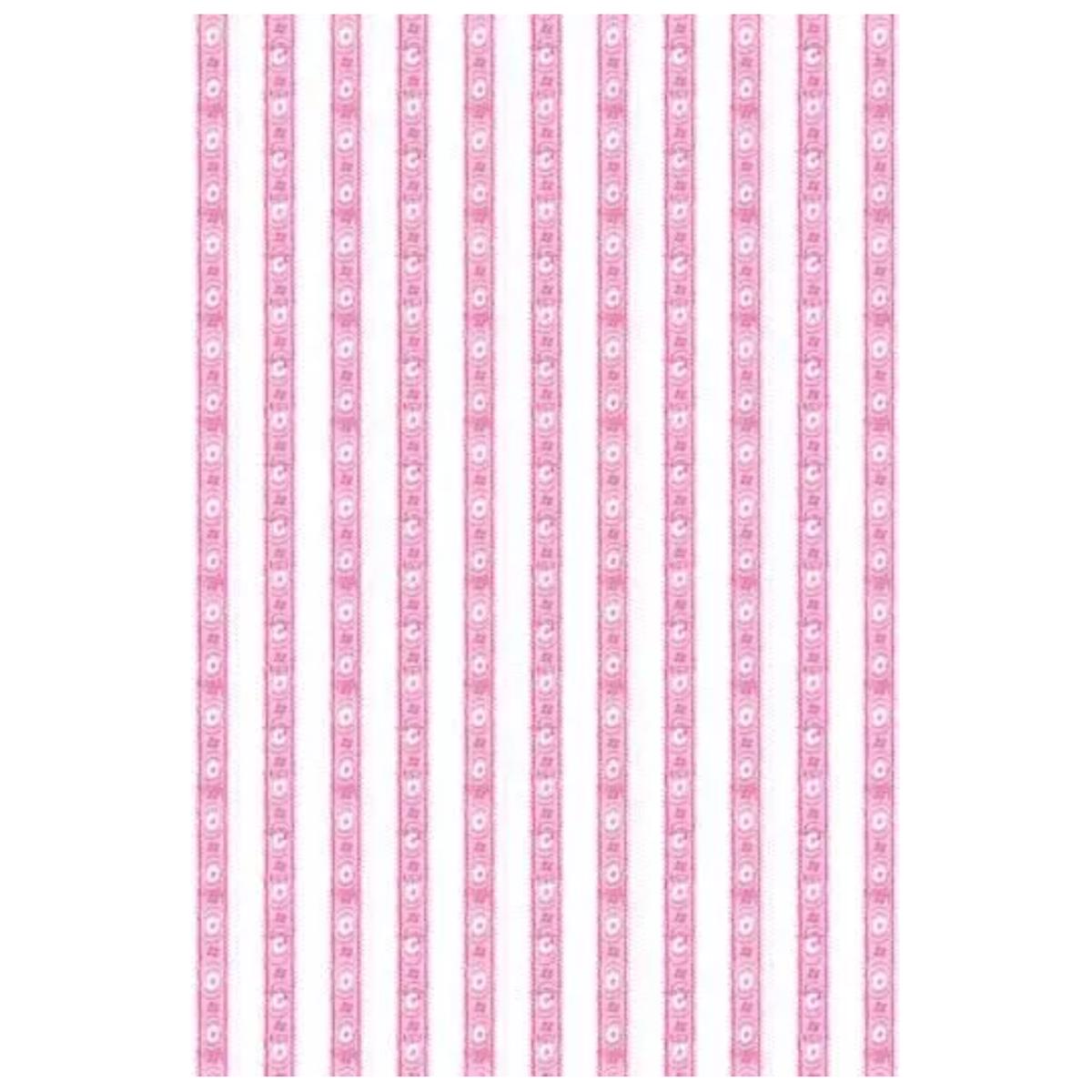 Sajou Cotton Fabric | Pink and White Stripes - Fat Quarter