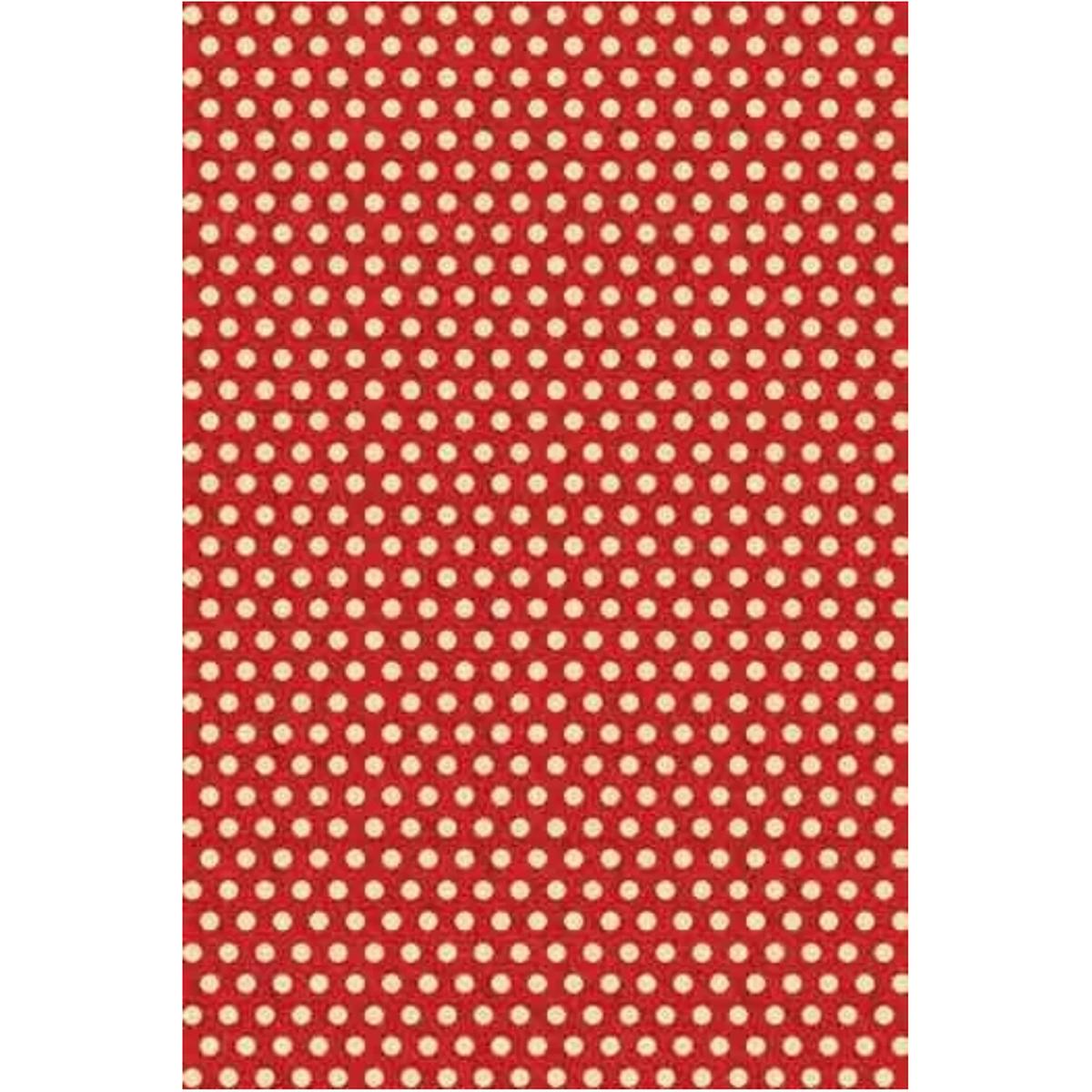 Sajou Oilcloth Fabric | Red and Ecru Polka Dots