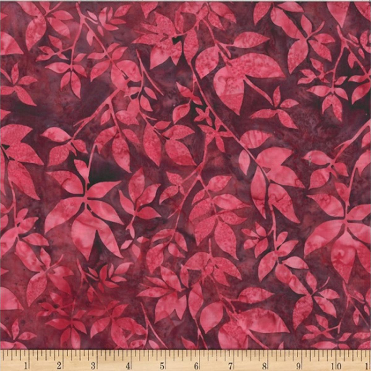 Bali Batik ~ Distressed Leaves ~ V2550 381 Pomegranate