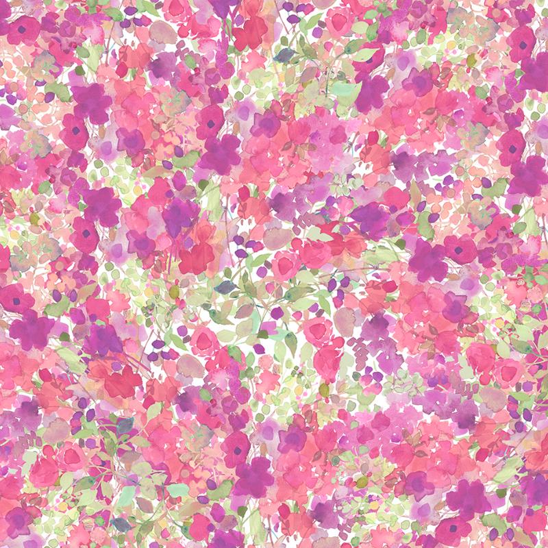 Garden Fresh ~ Digital Abstract Floral ~ Y4257-74 Raspberry