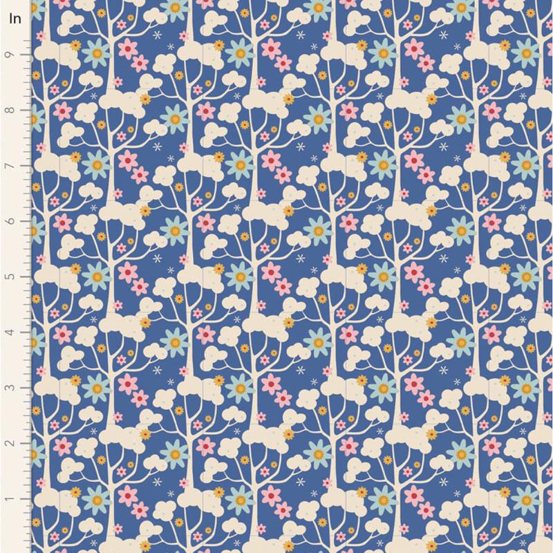 Tilda Fabrics Jubilee ~ TIL100552 ~ Wildgarden ~ Blue