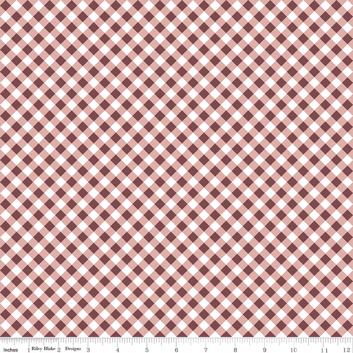 A Walk on the Prairie ~ Gingham ~ 1 yd 26in remnant C15236-DUSTYROSE