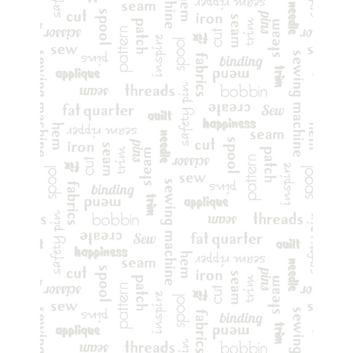 Sew Happy ~ Word Toss White on White ~ 1817-39152-100