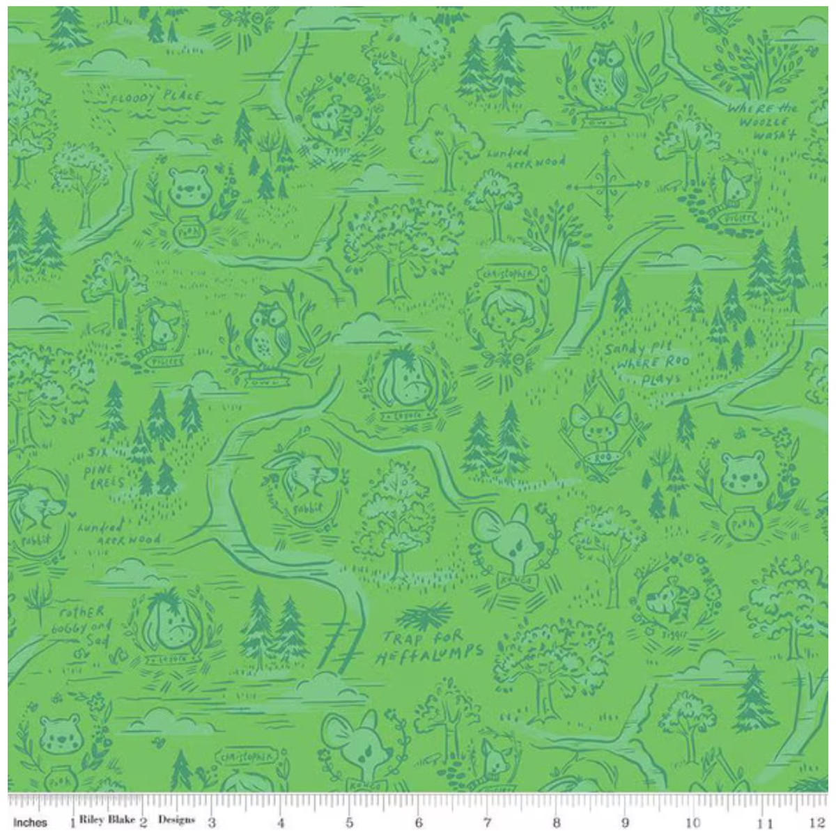 100 Aker Wood ~ 100 Aker Woods Map C15171-GREEN