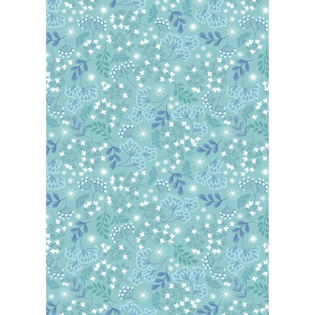 A Winter's Moon ~ Frosted Foliage ~ A949 B Light Aqua with Pearl