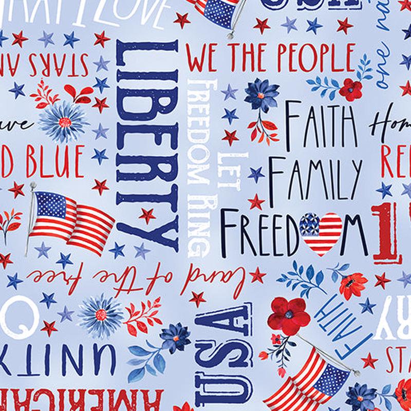 Faith, Family, Freedom ~ Words of Glory Blue ~ 14829-54