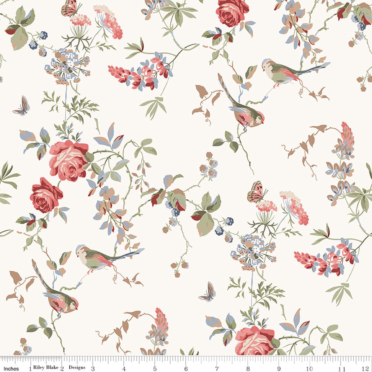 Anne of Green Gables 2 ~ 17" remnant ~ Floral ~ C16121-CREAM
