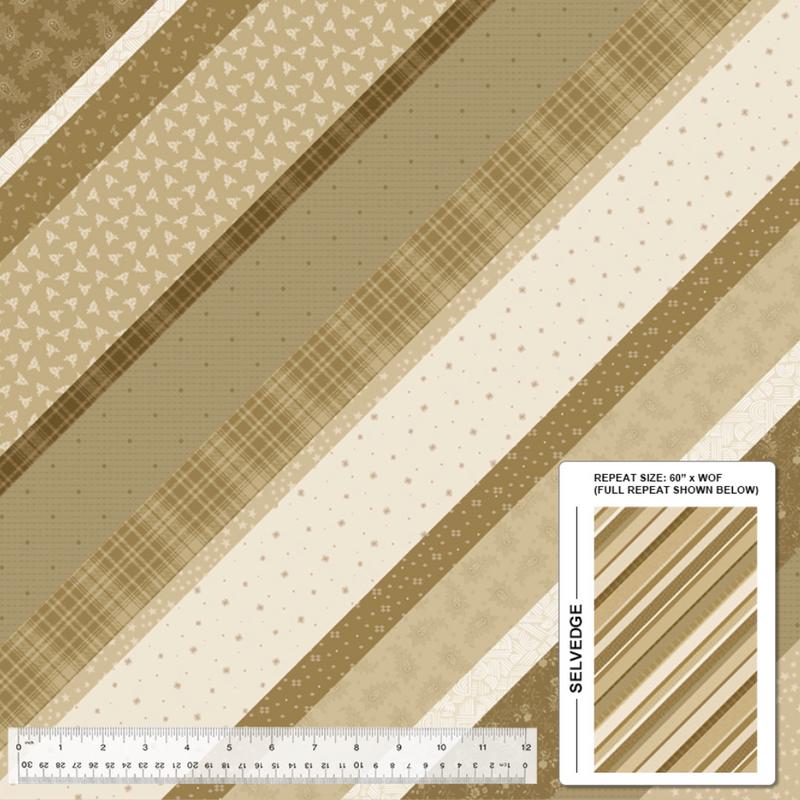 Creme de la Creme ~ Diamond Row Almond 53802D 4 ~ One Yard