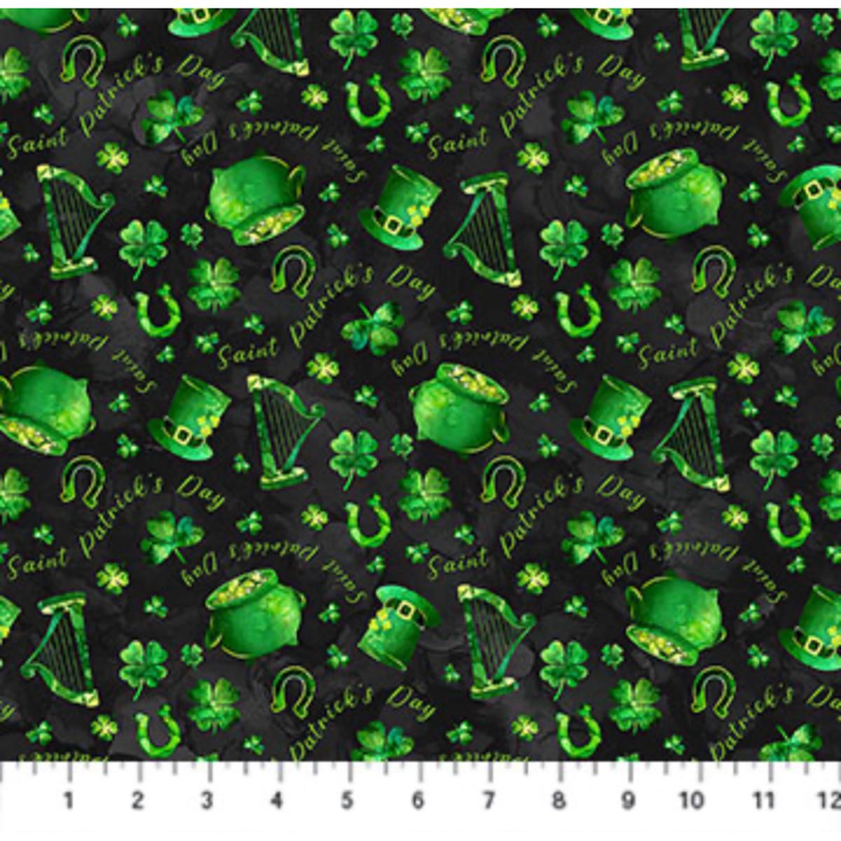 Shenanigans ~ Dk Shamrock Toss ~ DP28638-99 Black