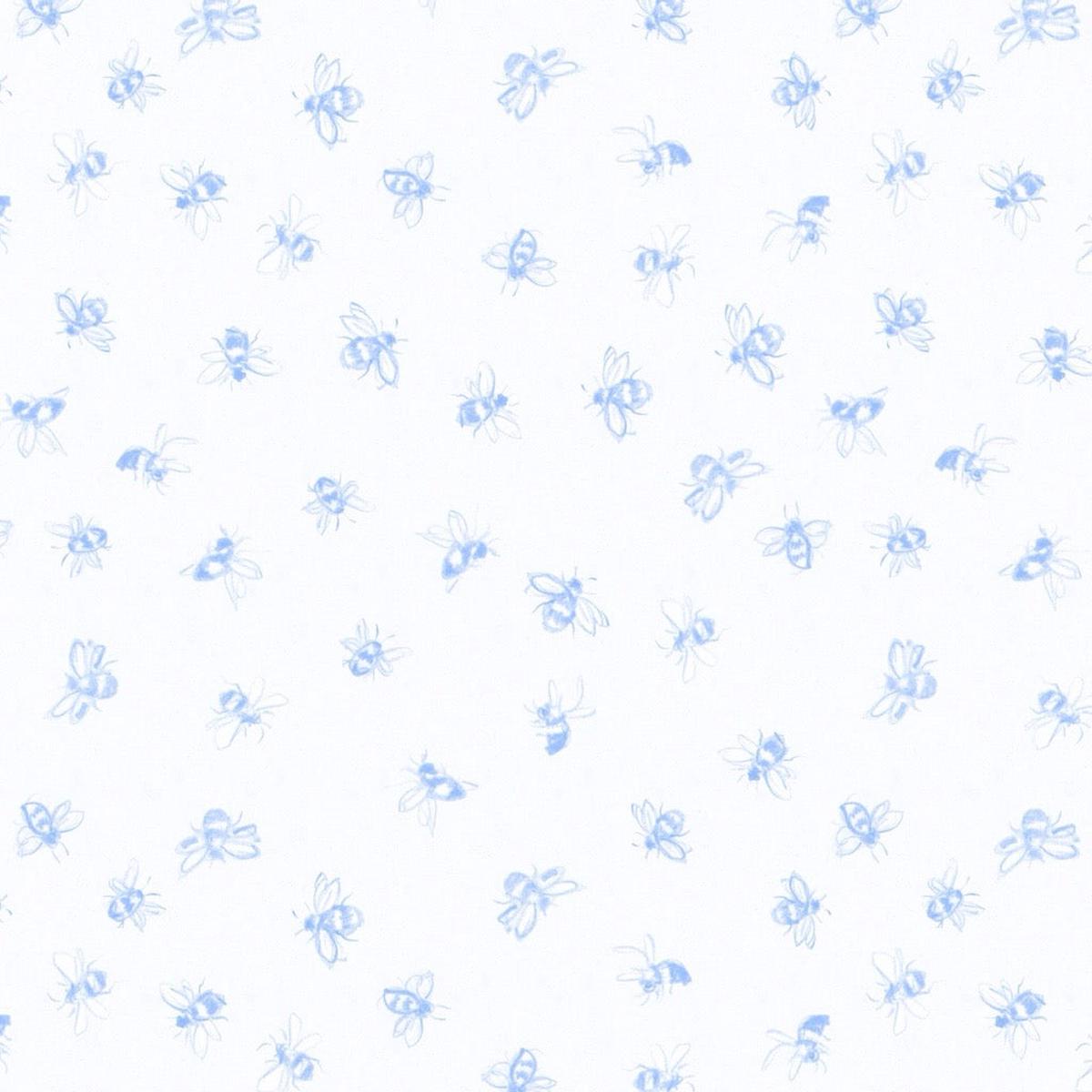 Amalfi Coast ~ Bees ~ W105-007-555 White/Blue
