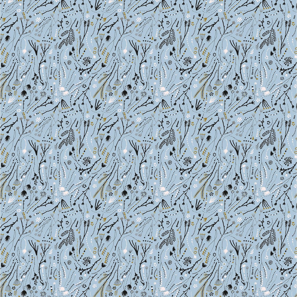 Autumn Forage ~ Branches ~ Blue 90851-40 ~ one yard