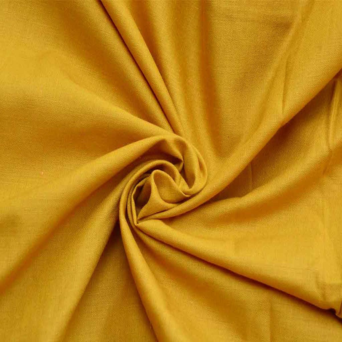 Dark Mustard Plain Glazed Cotton Fabric