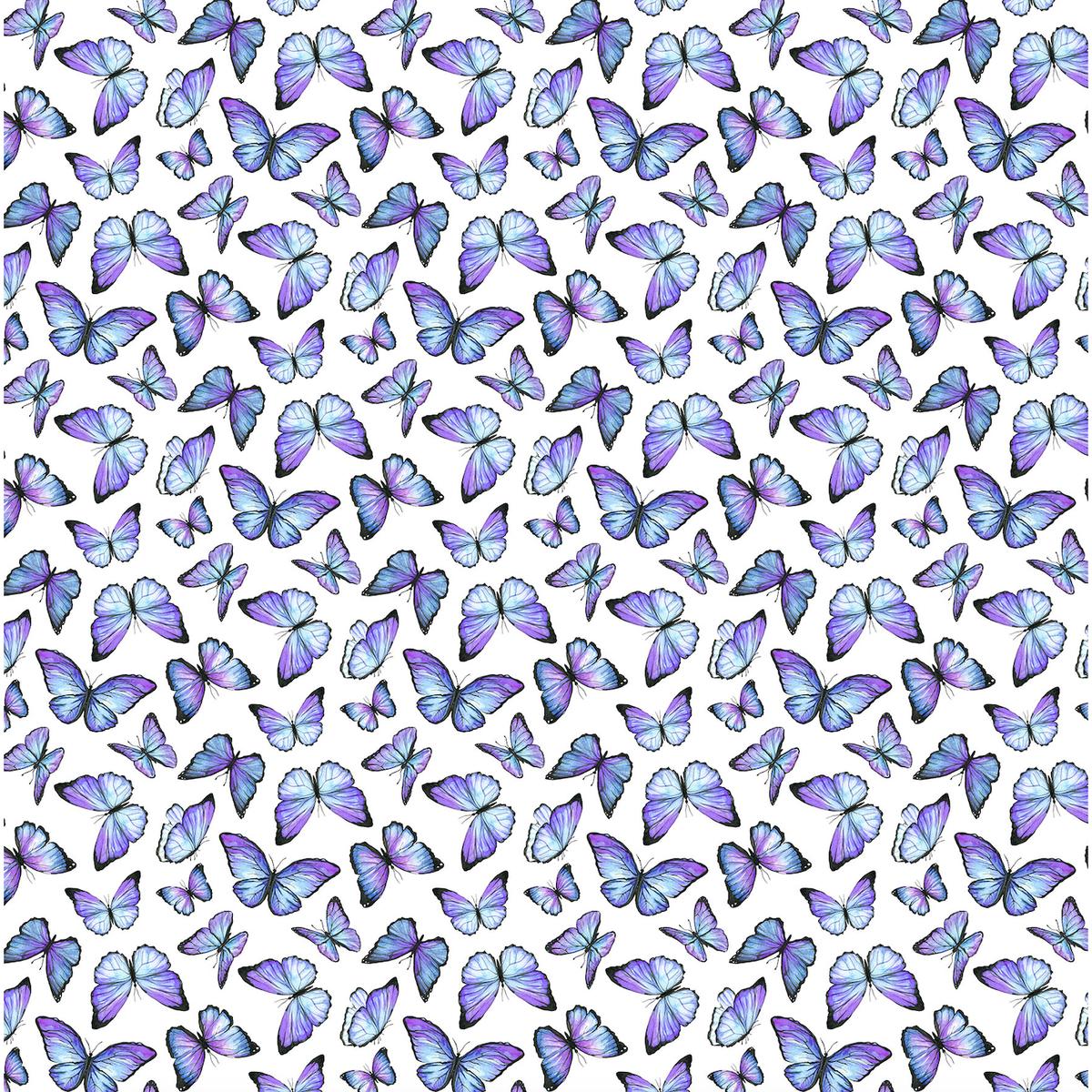 Rhapsody in Blue ~ Butterflies ~ 27073 10 White Multi