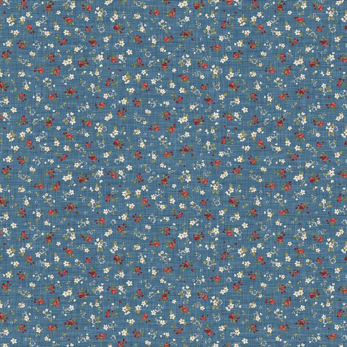 Farmhouse Sampler - Floral Toss in Blue - Deborah Edwards - Northcott