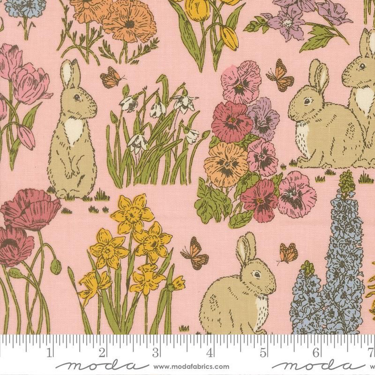 My Secret Garden - Garden Bunnies in Petal - Stacy Iest Hsu - Moda (Pre-order: Sept 2026)