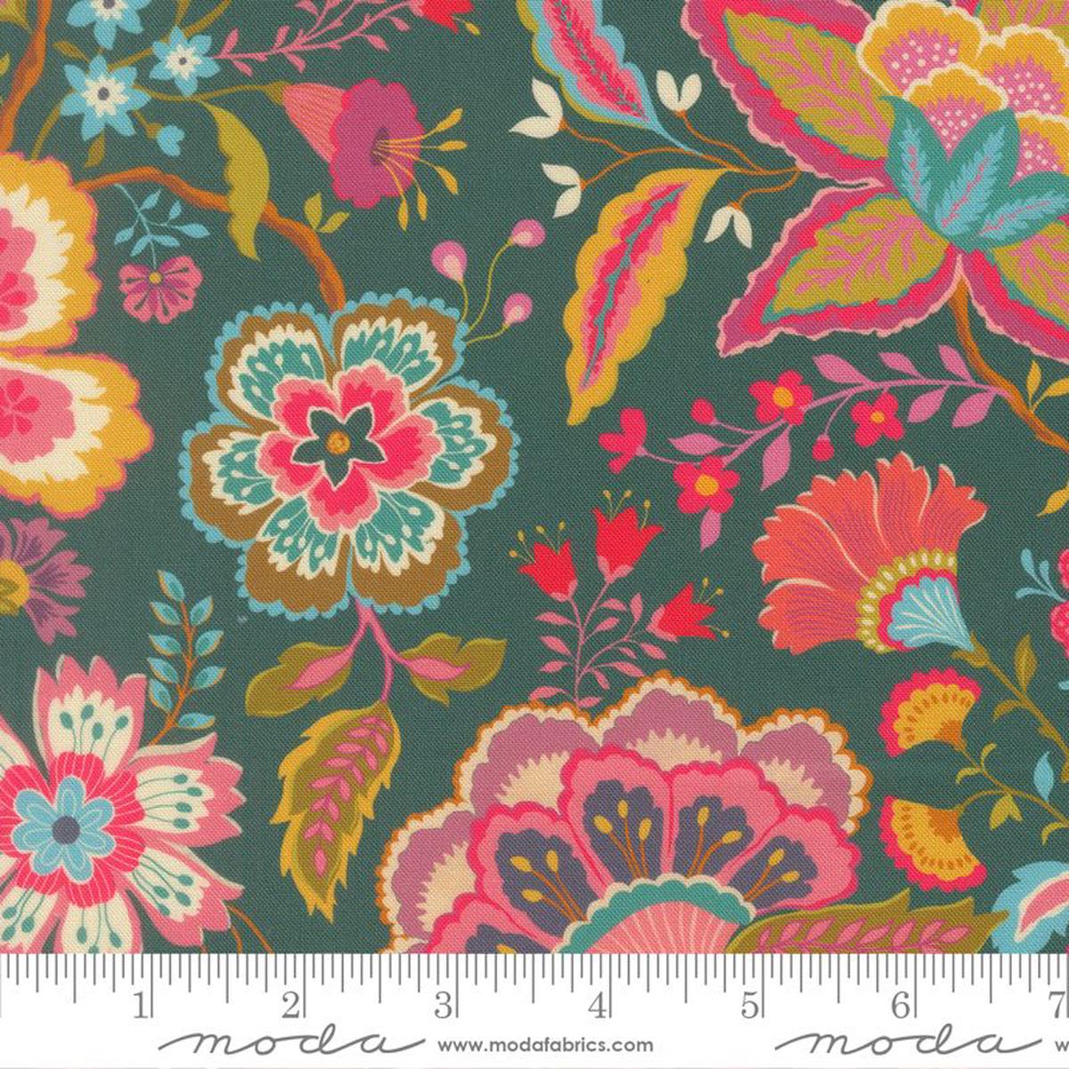 Sitara - Jasmine in Dark Teal - Crystal Manning - Moda