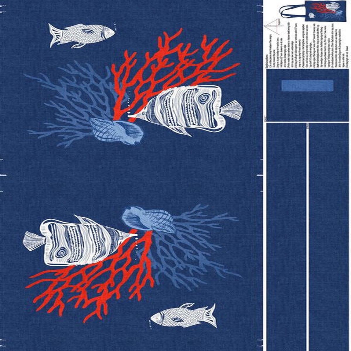 Take Me To The Beach - Bag PANEL in Blue - Northcott