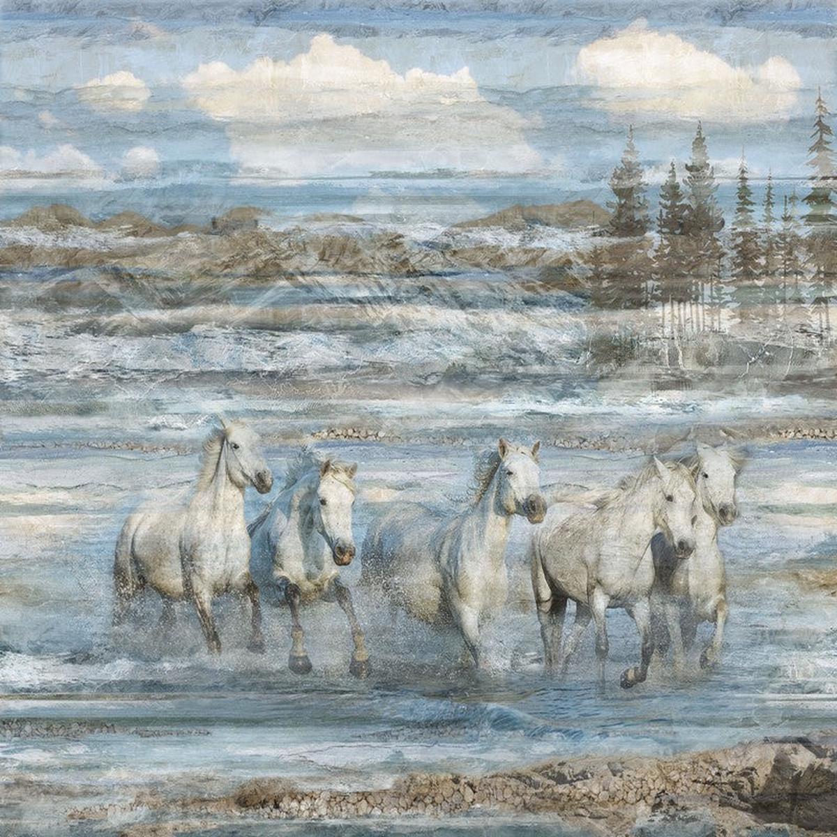 Running Free - Panel in Blue - Deborah Edwards - Northcott