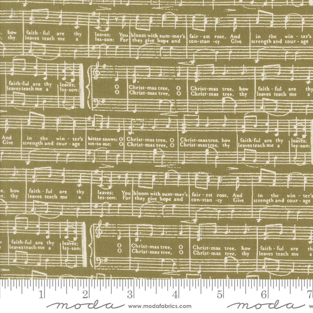 Berry and Pine - Music Notes in Sage - Lella Boutique - Moda
