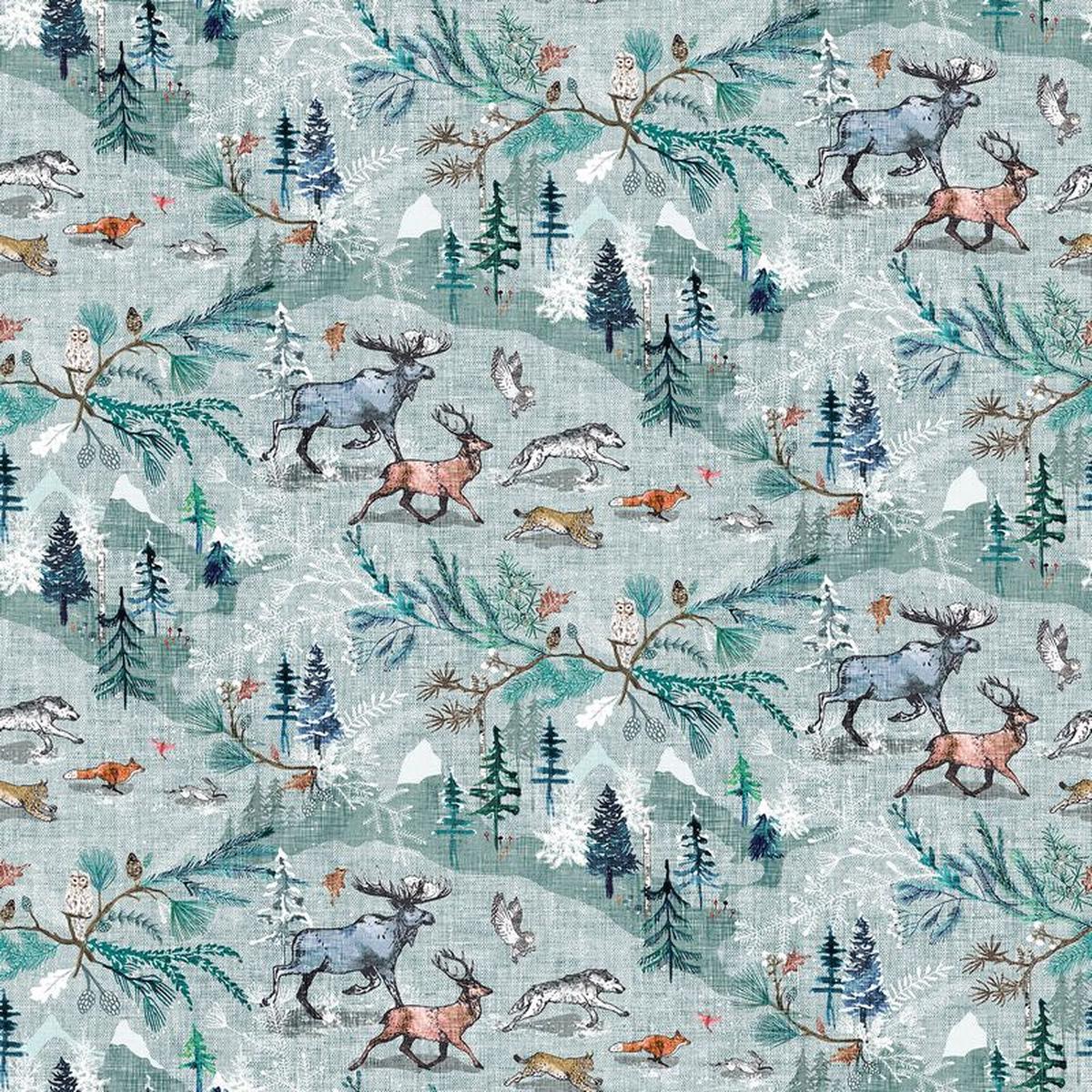 Snowdrift - Snow Scene in Mint - Esther Fallon Lou - FIGO (Northcott) (Pre-order: Aug 2026)