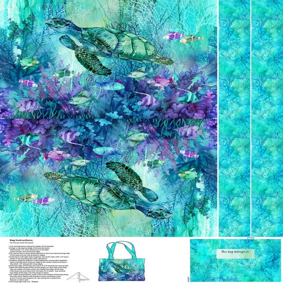Coral Reef - Tote Panel in Multi - Deborah Edwards & Melanie Samra- Northcott