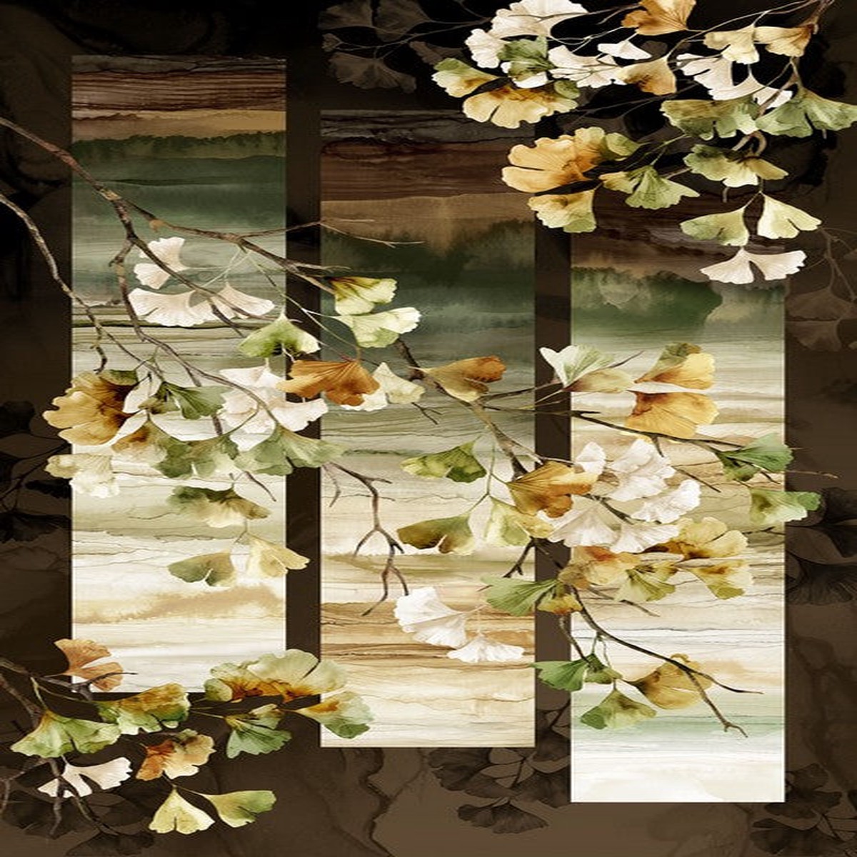 Ginkgo - Panel in Mink - Deborah Edwards & Melanie Samra - Northcott (Pre-order: Nov 2026)