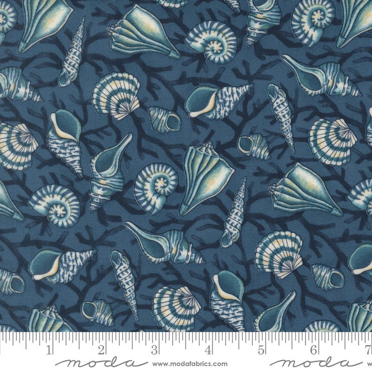 Seaside - Tossed Seashells in Deep Sea - Deb Strain - Moda (Pre-order: Feb 2027)
