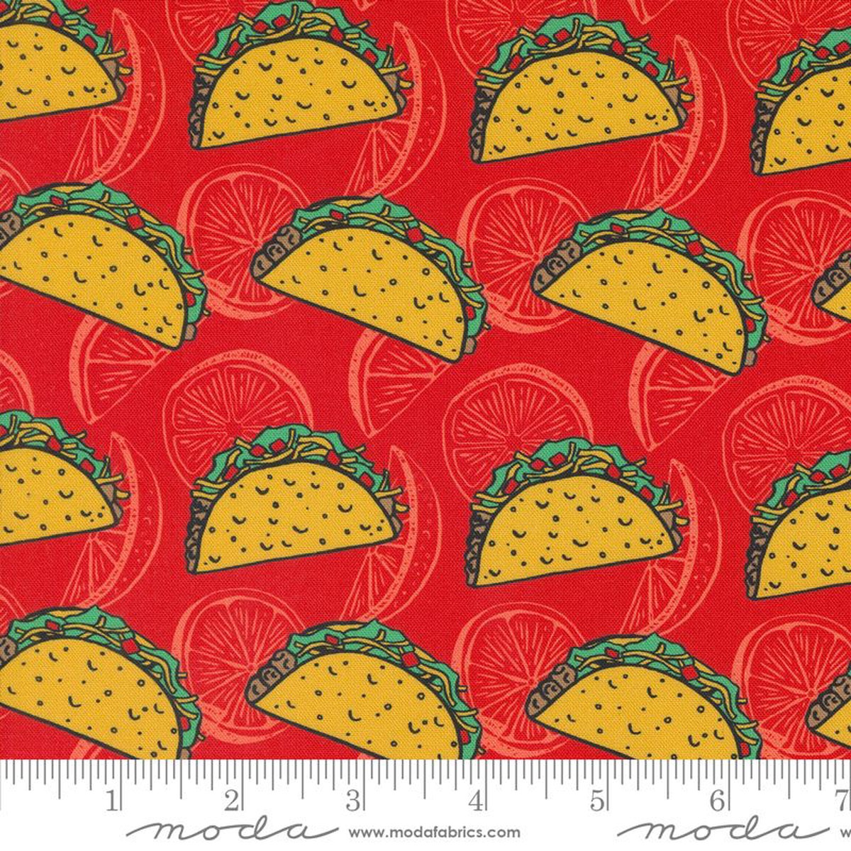 Snack Shack PVC COATED - Feed Me Tacos and Tell Me I'm Pretty in Ketchup - Crystal Manning - Moda
