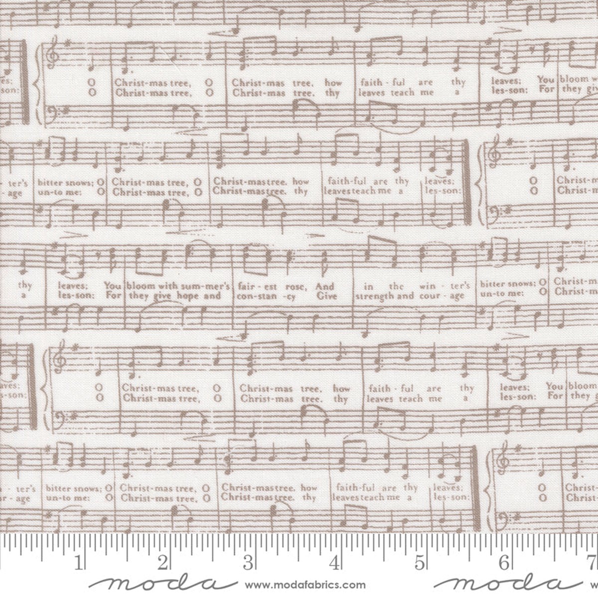 Berry and Pine - Music Notes in Snow - Lella Boutique - Moda