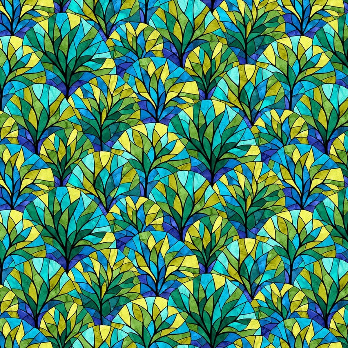Tree of Life - Scallop in Blue - Deborah Edwards & Elena Belokrinitski - Northcott (Pre-order: Dec 2026)