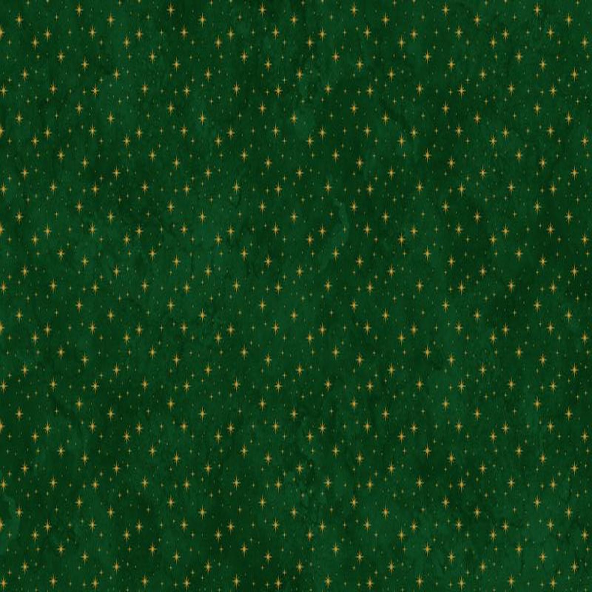 Oh Christmas Tree - Stars in Dark Green METALLIC - Deborah Edwards - Northcott (Pre-order: June 2026)